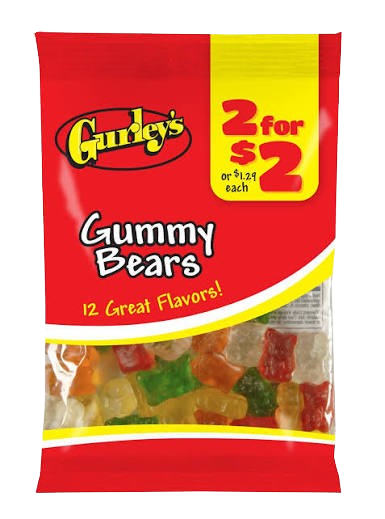 GURLEY'S GUMMI BEARS 2/$2 12 CT