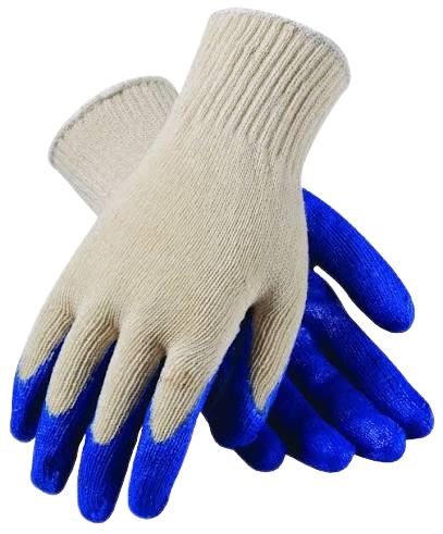 GLOVES BLUE LATEX PALM MED WT KNIT