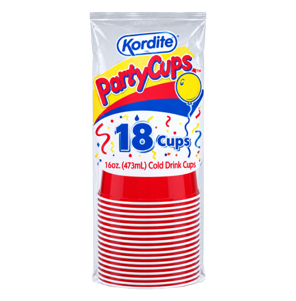 KORDITE PARTY CUPS 16 OZ COLOR 18CT